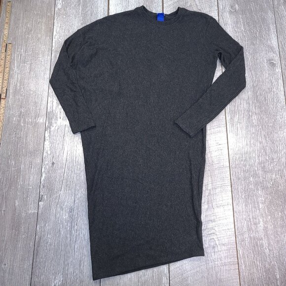 Kit and Ace Womens Wave Long Sleeve Shirt Dress Size 0 Gray Midi Fitted Cashmere - Picture 1 of 7
